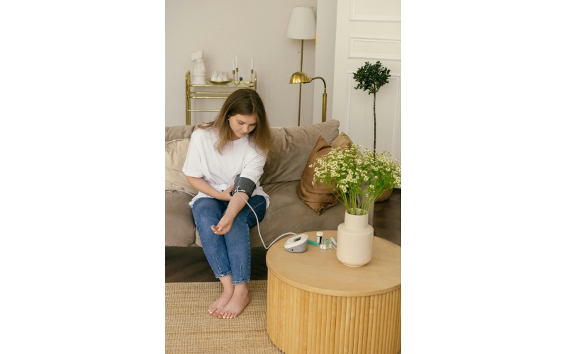 How does an electronic blood pressure monitor work?